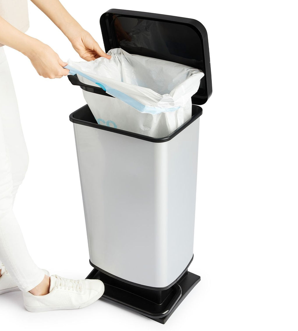 Rotho Paso Pedal Bin Silver 40 L