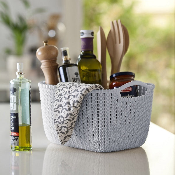 Curver Knit Small Rectangular Basket – White