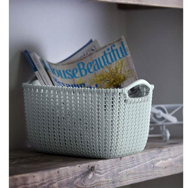 Curver Knit Small Rectangular Basket – White