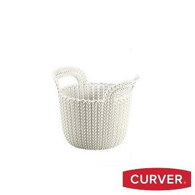 Curver Knit Small Round Basket – White