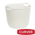 Curver Knit Round Large Laundry Basket – White