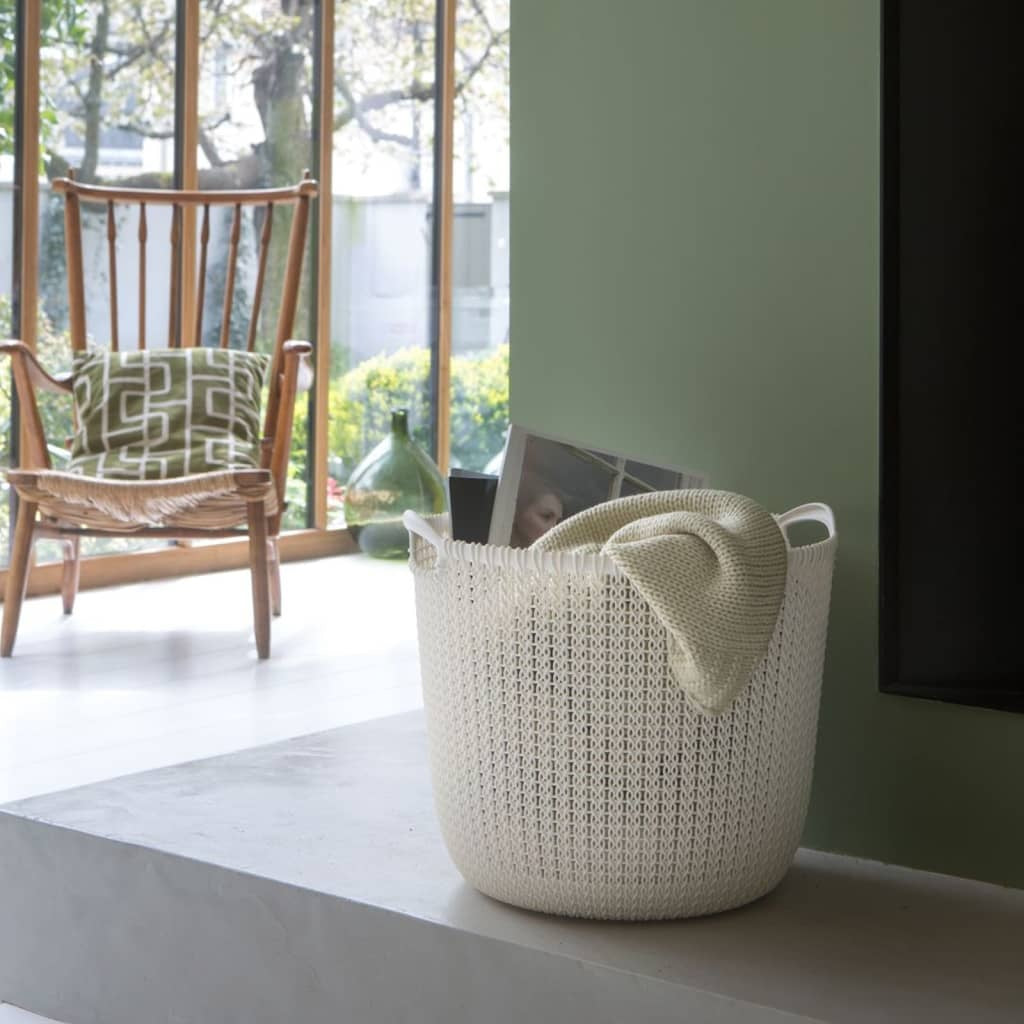 Curver Knit Round Large Laundry Basket – White
