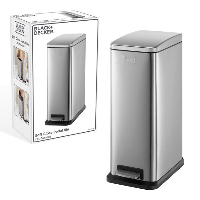 Black and Decker 20 L Slim Bin - Stainless Steel