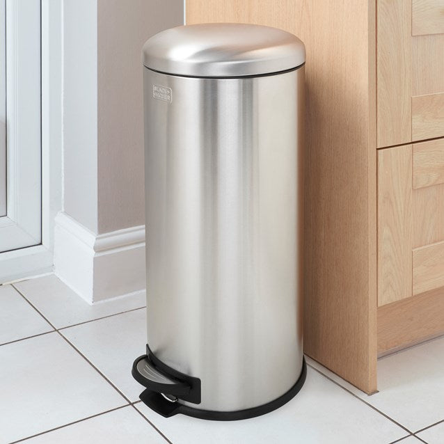 Black and Decker 30 L Dome Bin - Stainless Steel