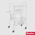 Metaltex San Diego 3 Tier Rolling Cart ( Removable Baskets )
