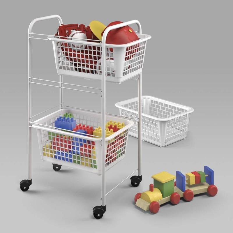 Metaltex San Diego 3 Tier Rolling Cart ( Removable Baskets )