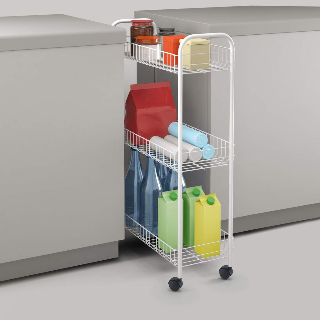 Metaltex Slim 3 Tier Rolling Cart
