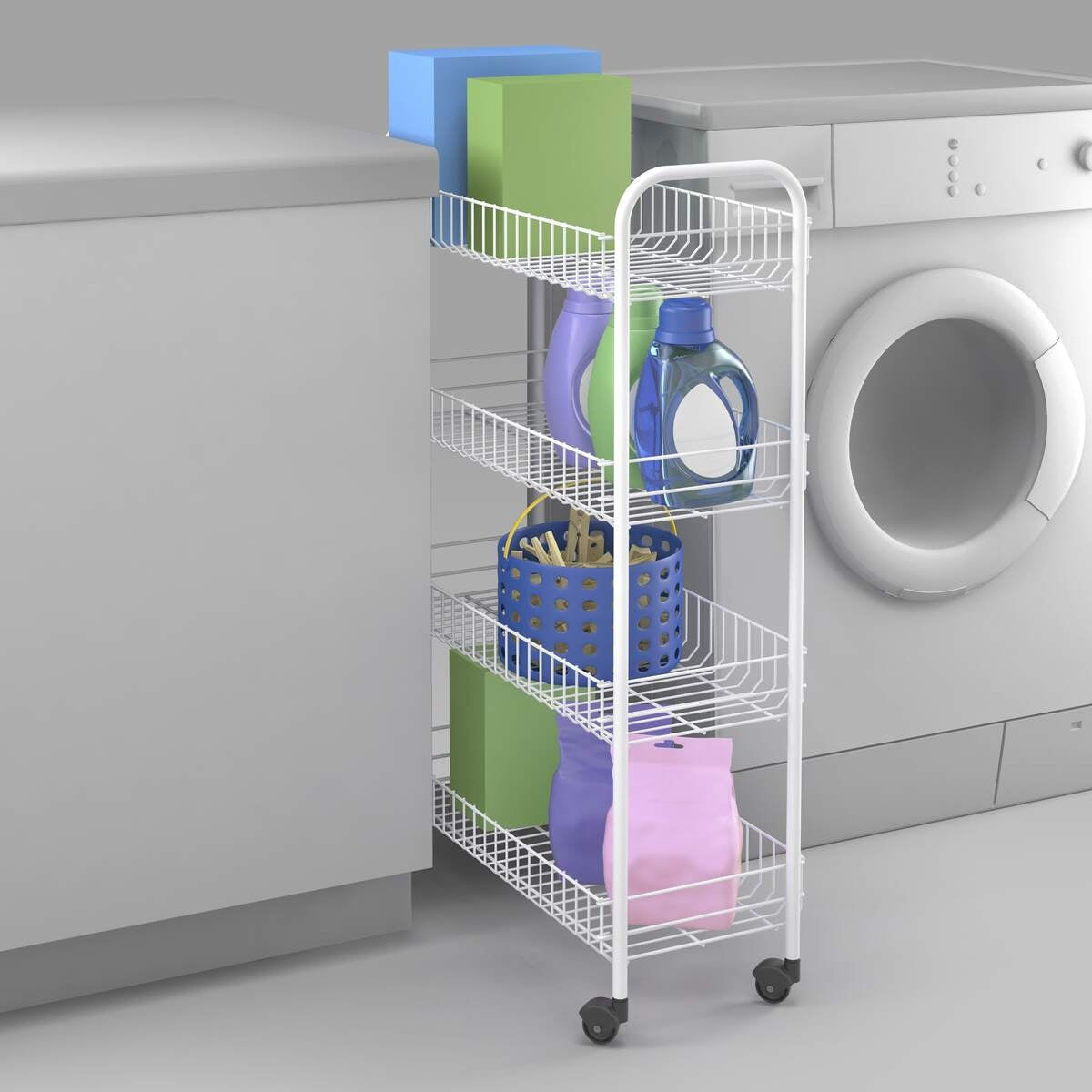 Metaltex Snello 4 Tier Rolling Cart