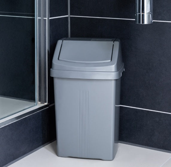 Wham Casa 8L Swing Bin – Silver