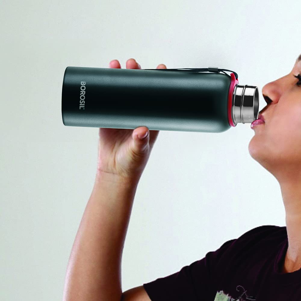 Borosil Trek Flask - 500 ml - Black