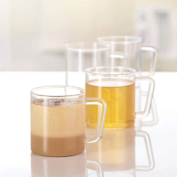 Borosil Delite Glass Mug 305 ml – 2 Piece Set (Borosilicate Glass)