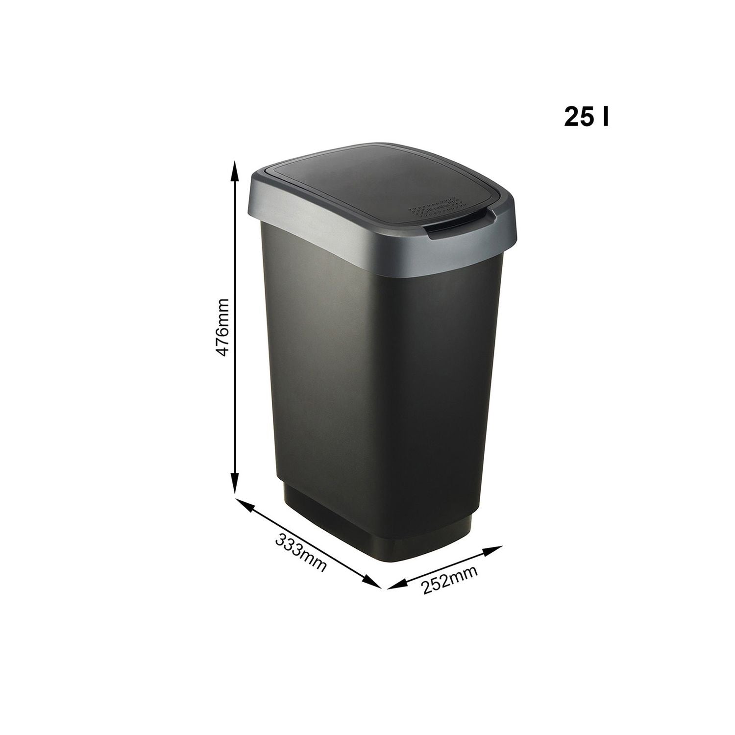 Rotho Twist Bin Black 25 L